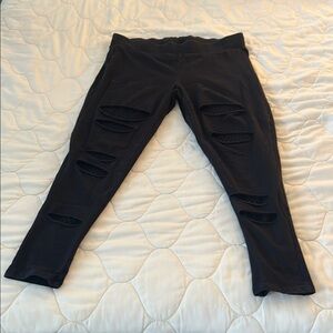 Torrid Stylish Black Ripped Women Leggings